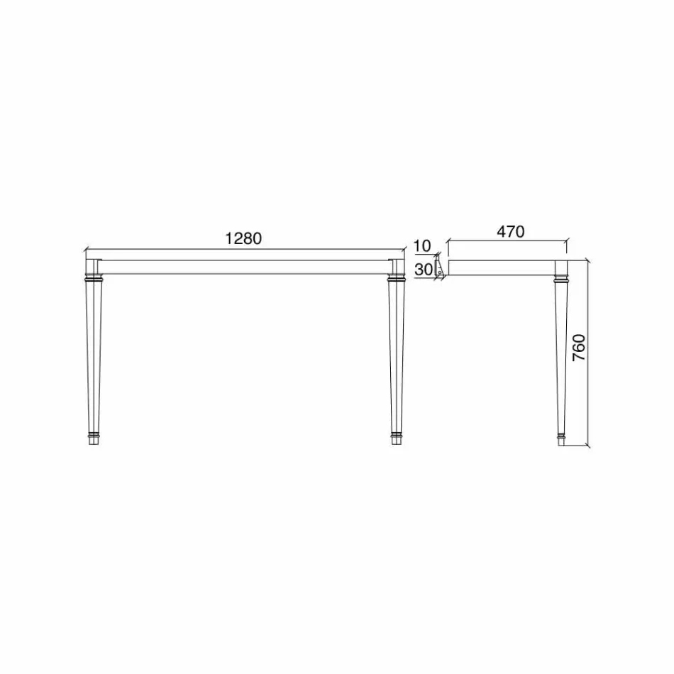 وحدة تحكم حمام بطول 135 سم مع حوض مزدوج من السيراميك صنع في إيطاليا - نوسيكا Viadurini