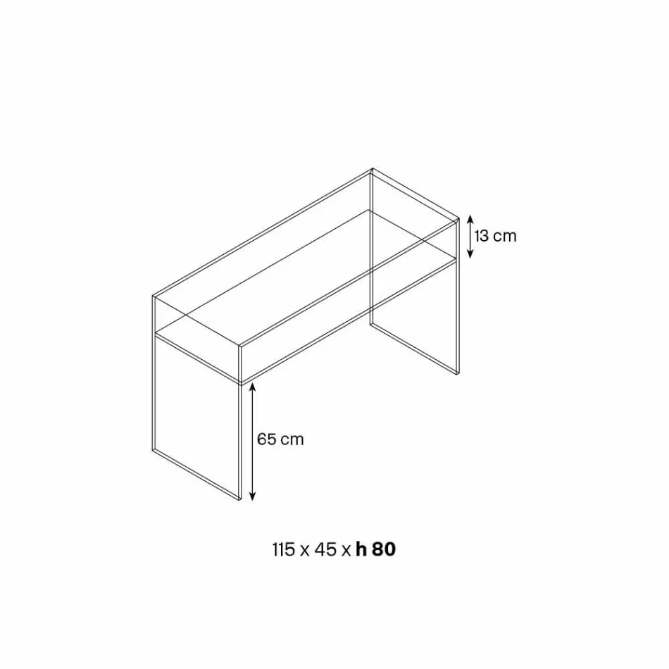 وحدة تحكم مدخل من زجاج شفاف للغاية مع درجين من خشب الجوز كاناليتو - سيليكس Viadurini