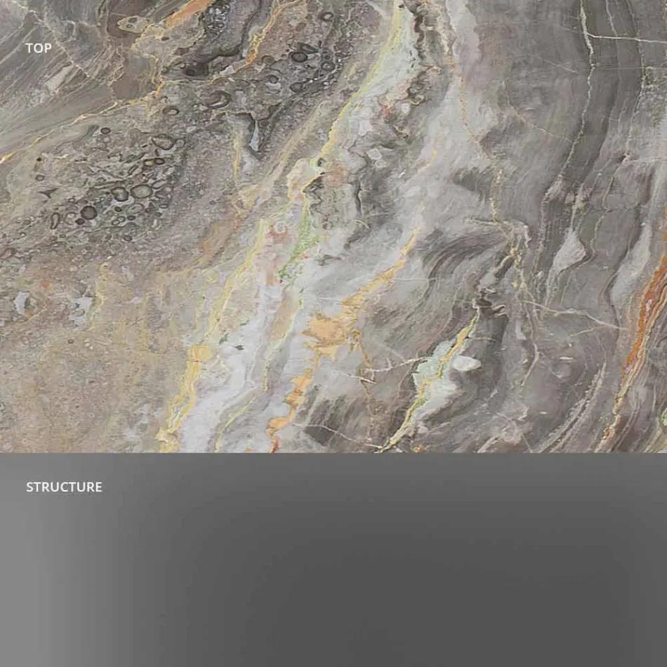 وحدة تحكم بتصميم مع سطح من الرخام وقاعدة زجاجية مصنوعة في إيطاليا - مولينو Viadurini