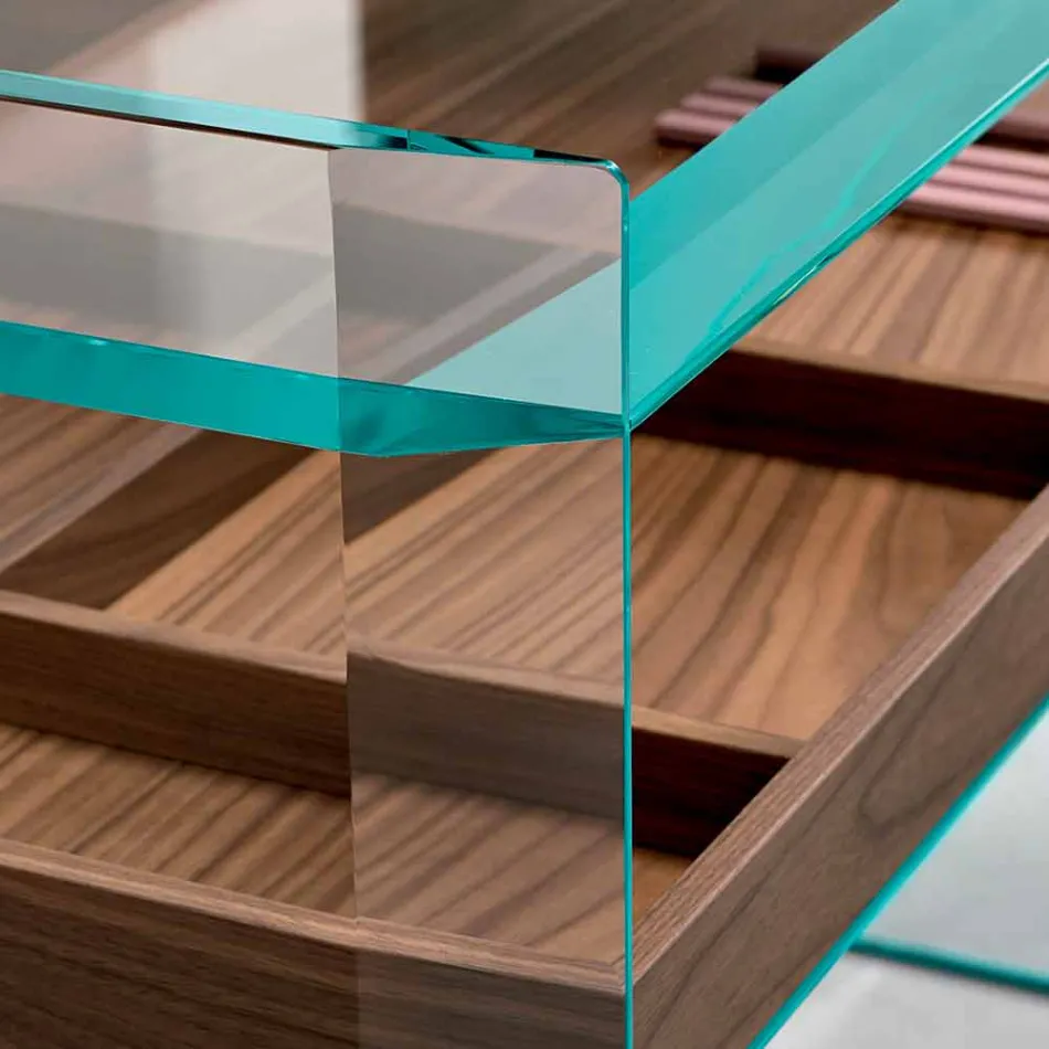 تصميم وحدة التحكم من الزجاج الشفاف للغاية مع صينية صنع في إيطاليا - إمبريتيف Viadurini