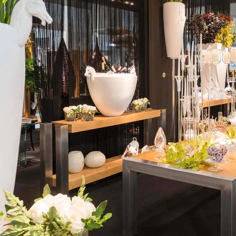 طاولة وحدة تحكم مستطيلة بتصميم مزدوج من خشب البلوط آيدا Viadurini