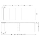 وحدة تحكم خارجية قابلة للتمديد مع قاعدة معدنية وسطح HPL - Aghetto Viadurini