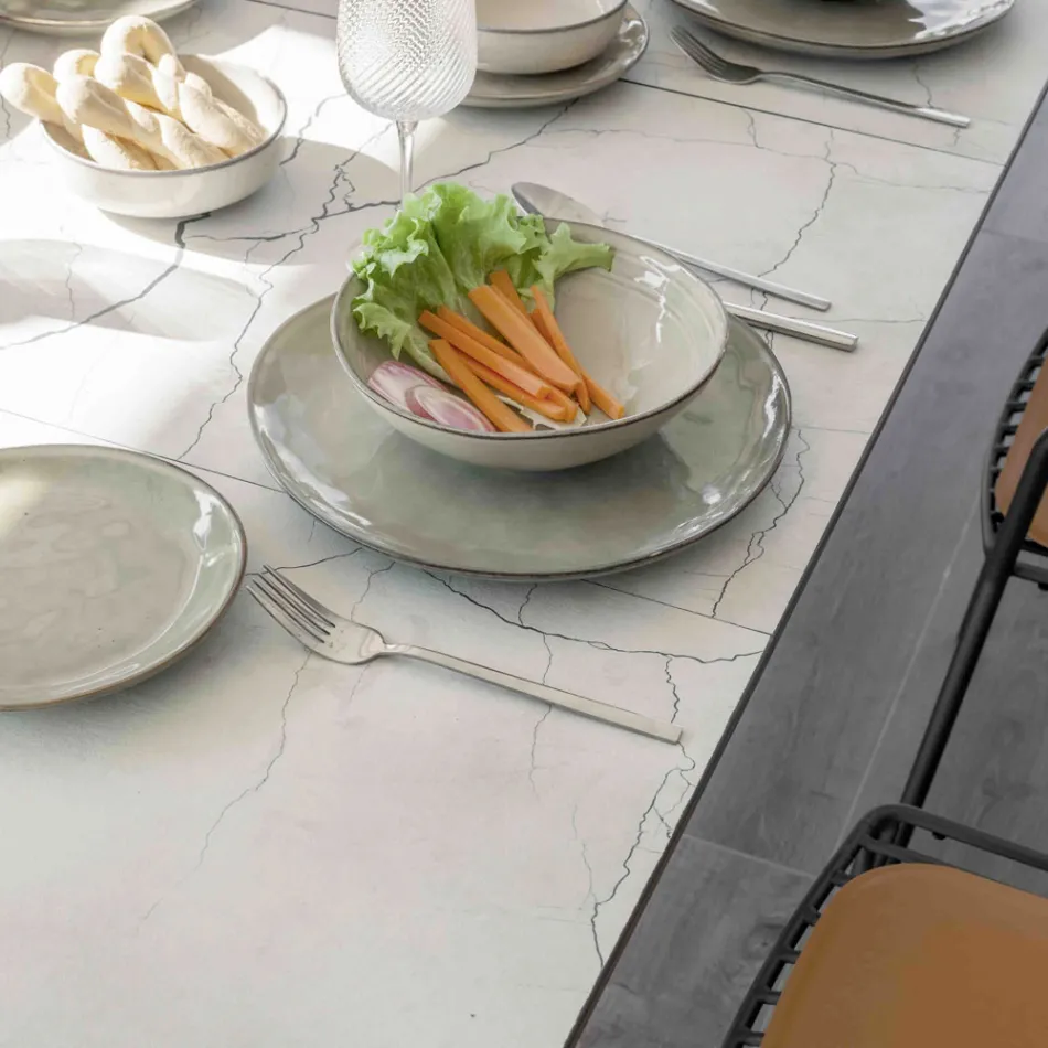 وحدة تحكم خارجية قابلة للتمديد مع قاعدة معدنية وسطح HPL - Aghetto Viadurini