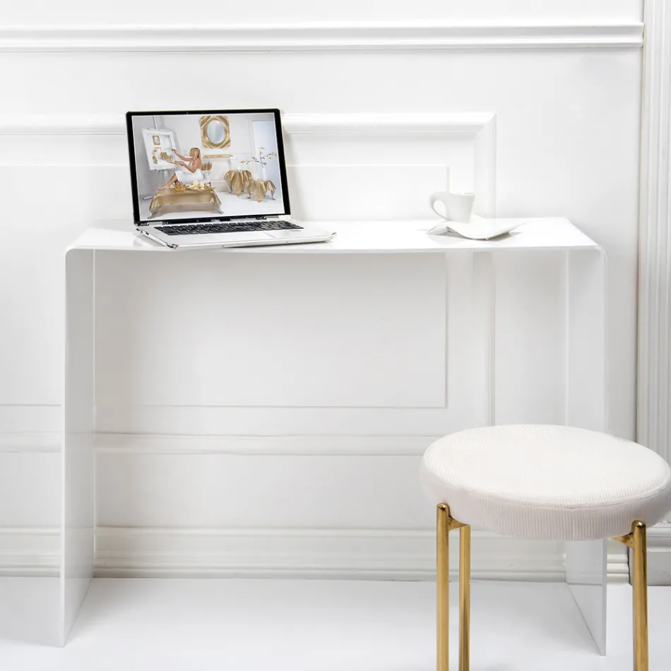 وحدة تحكم ثابتة من زجاج شبكي أبيض أو مدخن، صنع في إيطاليا - جينيو Viadurini