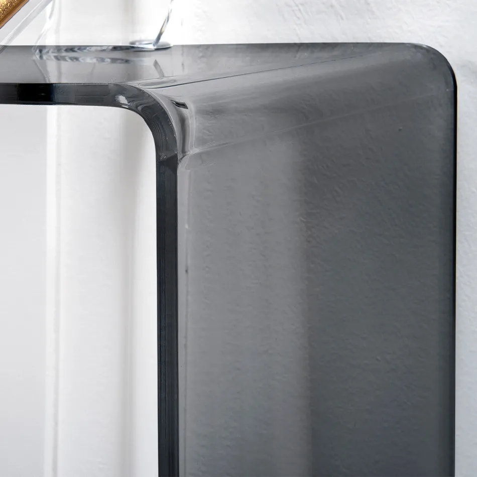 وحدة تحكم ثابتة من زجاج شبكي أبيض أو مدخن، صنع في إيطاليا - جينيو Viadurini