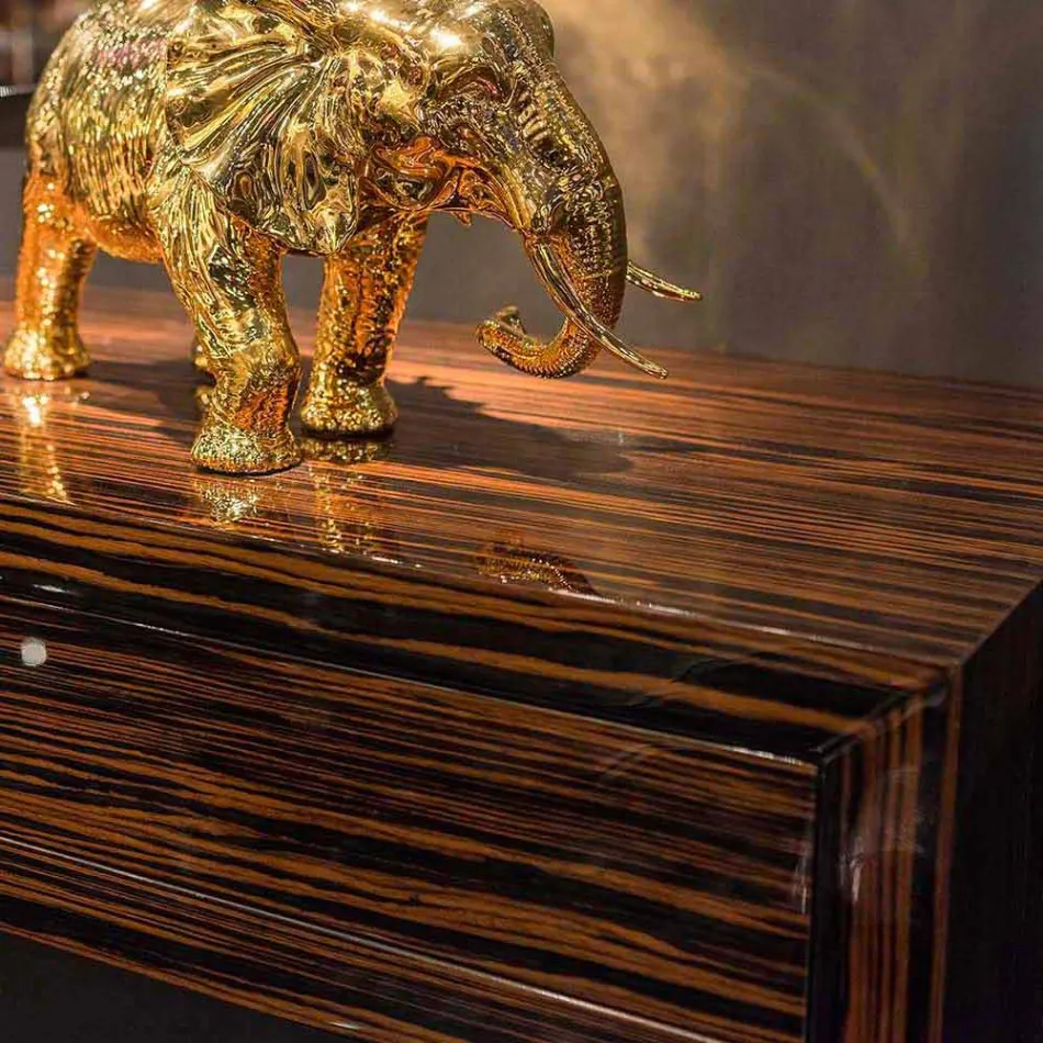 وحدة تحكم من خشب الأبنوس المصقول مع أدراج منزلقة Ada 4 Viadurini