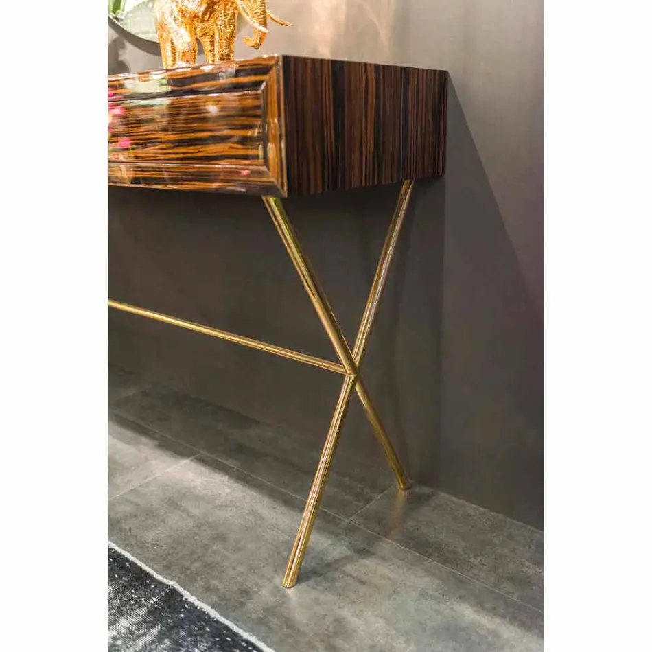 وحدة تحكم من خشب الأبنوس المصقول مع أدراج منزلقة Ada 4 Viadurini