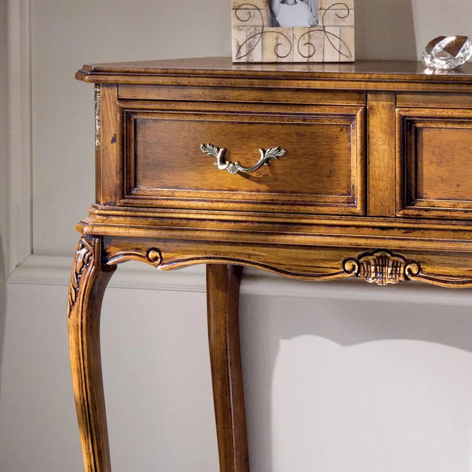 وحدة تحكم مدخل كلاسيكية من الخشب مع أدراج مصنوعة في إيطاليا - ريتشارد Viadurini