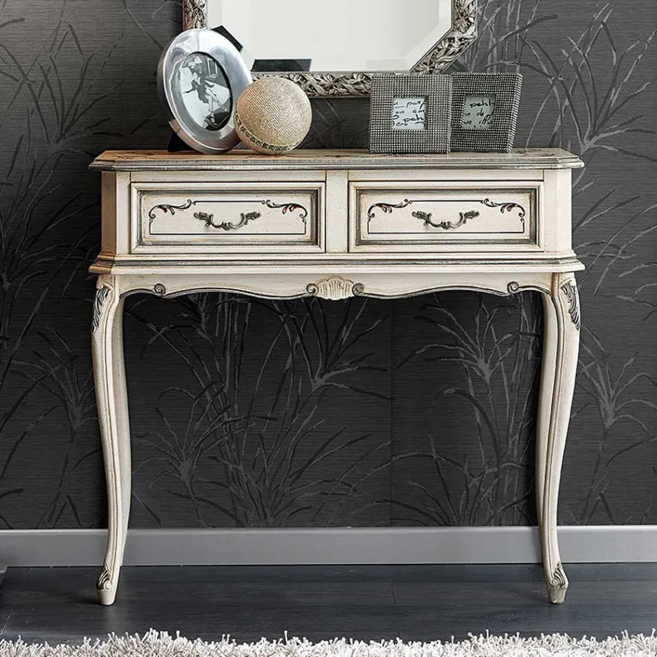 وحدة تحكم مدخل كلاسيكية من الخشب مع أدراج مصنوعة في إيطاليا - ريتشارد Viadurini