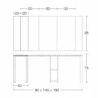 وحدة تحكم حديثة قابلة للتمديد مصنوعة من خشب البلوط والمعادن، صنع في إيطاليا - نابو Viadurini