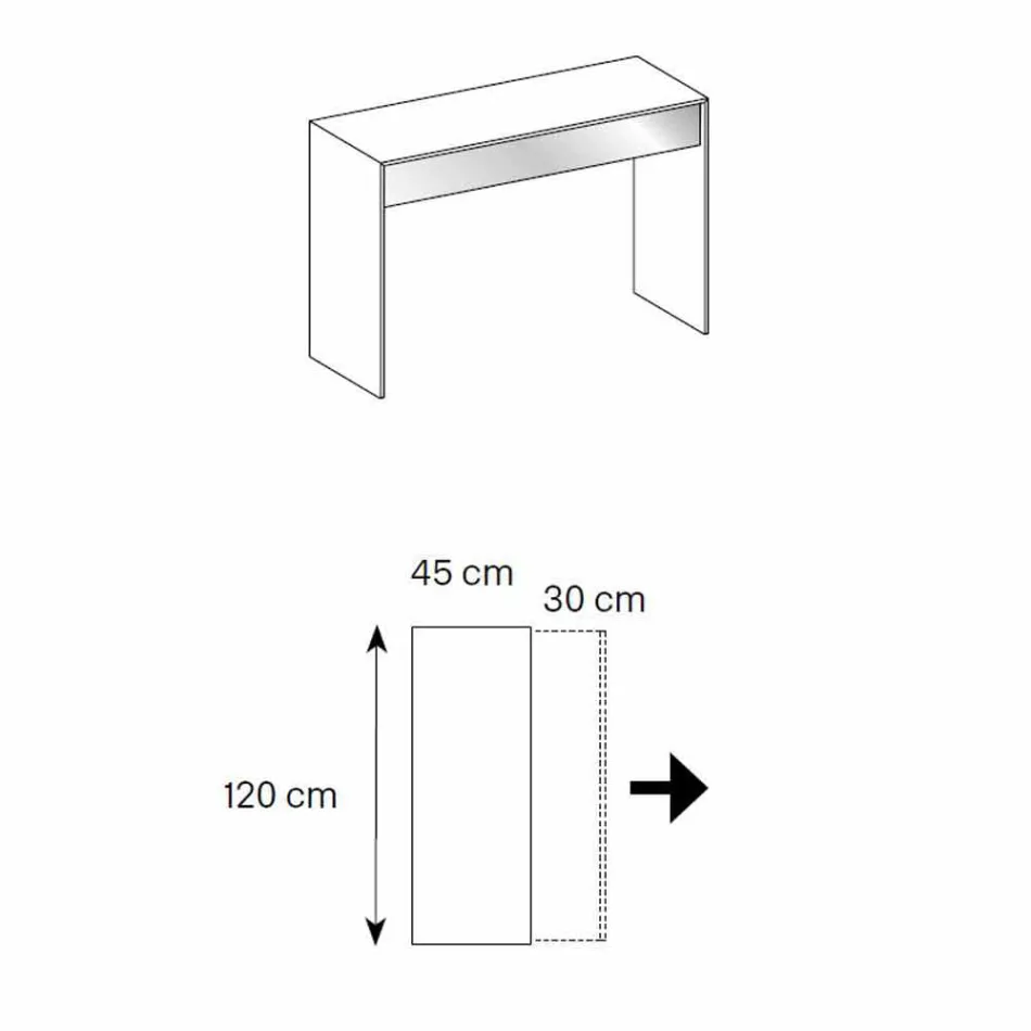 مكتب كونسول من الزجاج المدخن مع درج صنع في إيطاليا - مانترا Viadurini