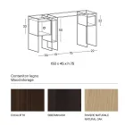 مكتب كونسول من الزجاج الشفاف والخشب صنع في إيطاليا - داميانو Viadurini