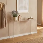 طاولة كونسول ألاريكو المصنوعة من زجاج بليكسي شفاف بتصميم عصري، صنع في إيطاليا Viadurini