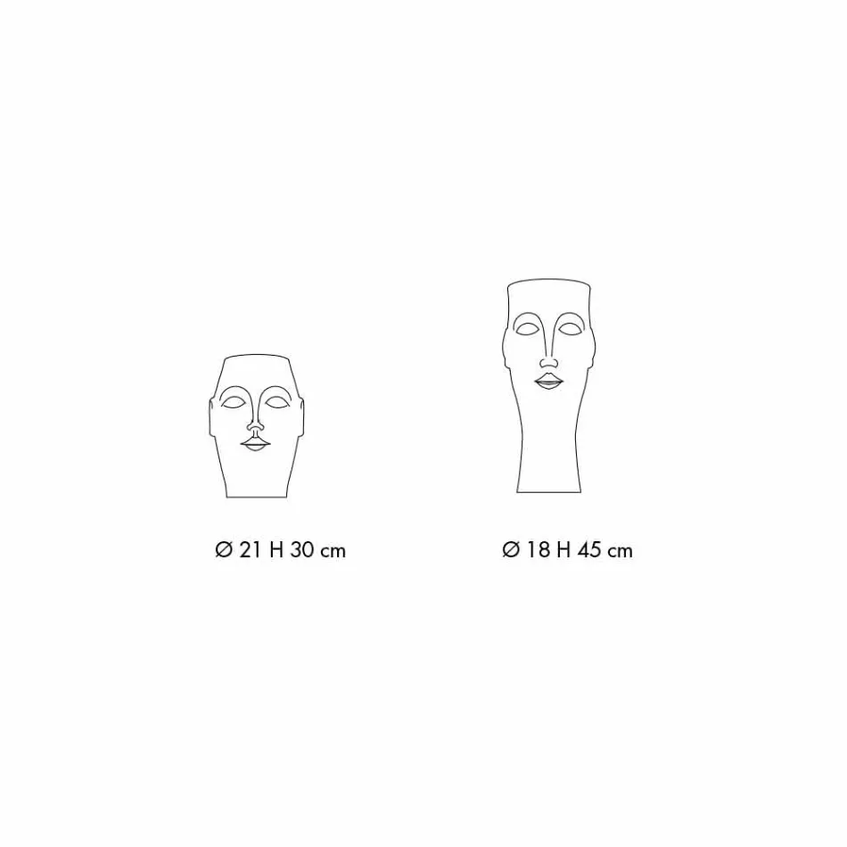 زوج من زينة السيراميك على شكل وجه، صنع في إيطاليا - فيزاج Viadurini