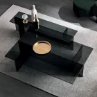 زوج من طاولات القهوة الزجاجية المدخنة الحديثة المصنوعة في إيطاليا - سيستولا Viadurini