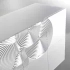 خزانة جانبية ذات 10 شرائح من الأردواز، بتصميم عصري، باللون الأبيض أو الأسود أو الذهبي Viadurini