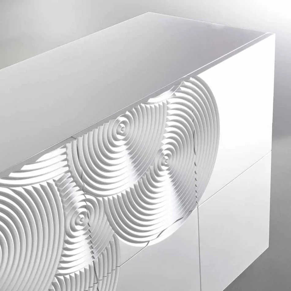 خزانة جانبية ذات 10 شرائح من الأردواز، بتصميم عصري، باللون الأبيض أو الأسود أو الذهبي Viadurini