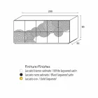 خزانة جانبية ذات 10 شرائح من الأردواز، بتصميم عصري، باللون الأبيض أو الأسود أو الذهبي Viadurini