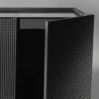 2 خزانة جانبية سوداء اللون مع بابين وخزانة أدراج قابلة للإزالة فلورا Viadurini