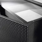 2 خزانة جانبية سوداء اللون مع بابين وخزانة أدراج قابلة للإزالة فلورا Viadurini