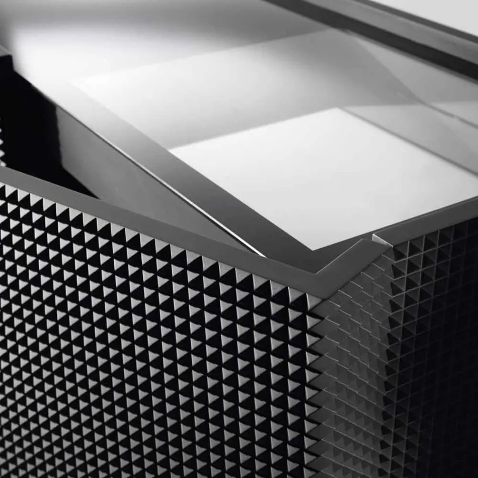 2 خزانة جانبية سوداء اللون مع بابين وخزانة أدراج قابلة للإزالة فلورا Viadurini