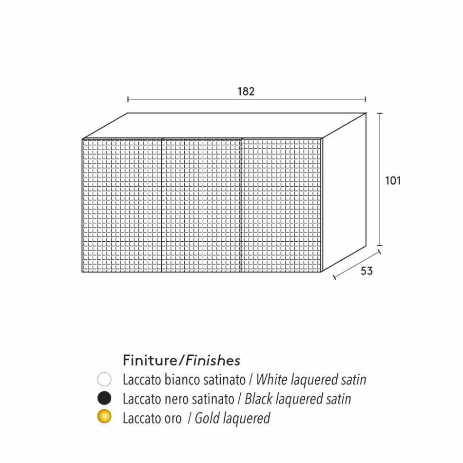2 خزانة جانبية سوداء اللون مع بابين وخزانة أدراج قابلة للإزالة فلورا Viadurini