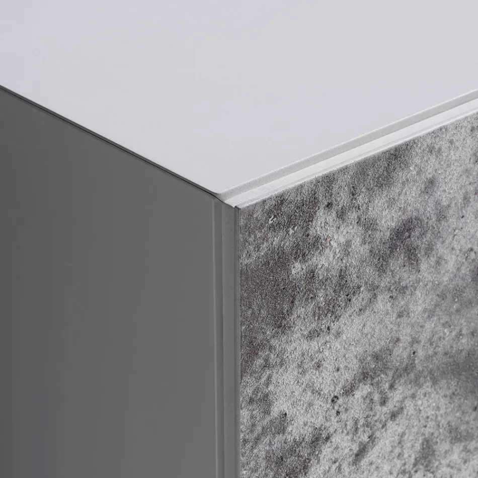 خزانة جانبية بثلاثة أبواب وثلاثة أرفف داخلية مصنوعة من الخشب والخشب المضغوط متوسط الكثافة (MDF) - بيسكي Viadurini