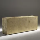 خزانة جانبية بثلاثة أبواب وثلاثة أرفف داخلية مصنوعة من الخشب والخشب المضغوط متوسط الكثافة (MDF) - بيسكي Viadurini