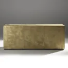 خزانة جانبية بثلاثة أبواب وثلاثة أرفف داخلية مصنوعة من الخشب والخشب المضغوط متوسط الكثافة (MDF) - بيسكي Viadurini