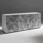 خزانة جانبية بثلاثة أبواب وثلاثة أرفف داخلية مصنوعة من الخشب والخشب المضغوط متوسط الكثافة (MDF) - بيسكي Viadurini