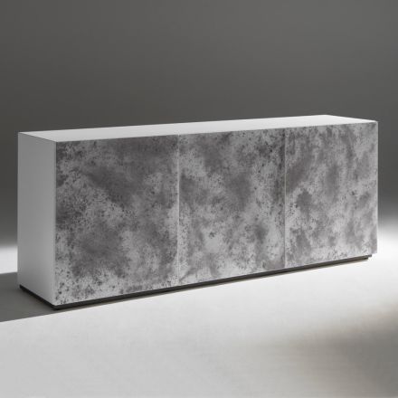 خزانة جانبية بثلاثة أبواب وثلاثة أرفف داخلية مصنوعة من الخشب والخشب المضغوط متوسط الكثافة (MDF) - بيسكي Viadurini