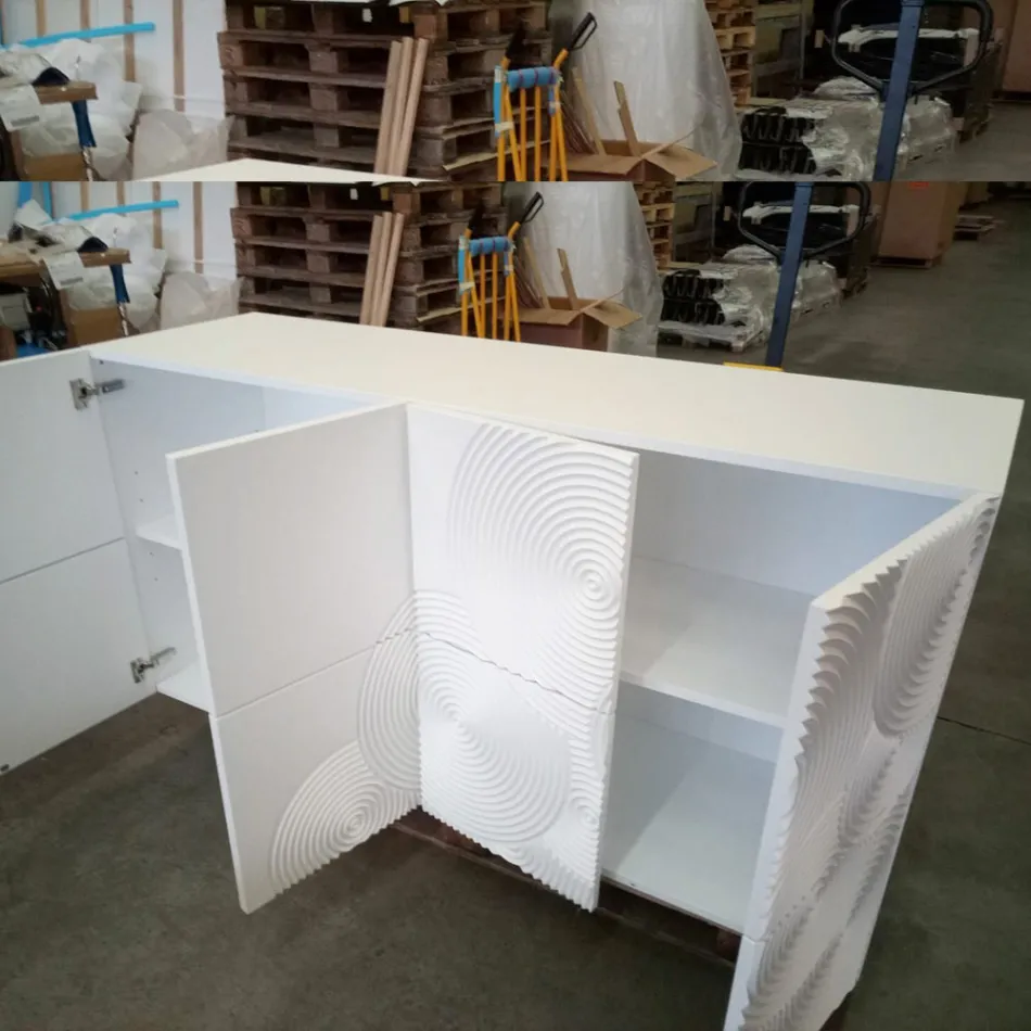 خزانة جانبية بتصميم عصري بـ 8 أبواب من أرديسيا، باللون الأبيض أو الأسود أو الذهبي Viadurini