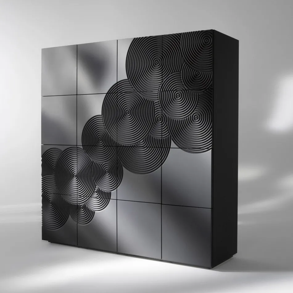 خزانة جانبية بتصميم عصري بـ 8 أبواب من أرديسيا، باللون الأبيض أو الأسود أو الذهبي Viadurini