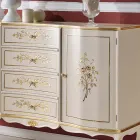 خزانة جانبية خشبية كلاسيكية ببابين وأربعة أدراج، صنع في إيطاليا - وندسور Viadurini