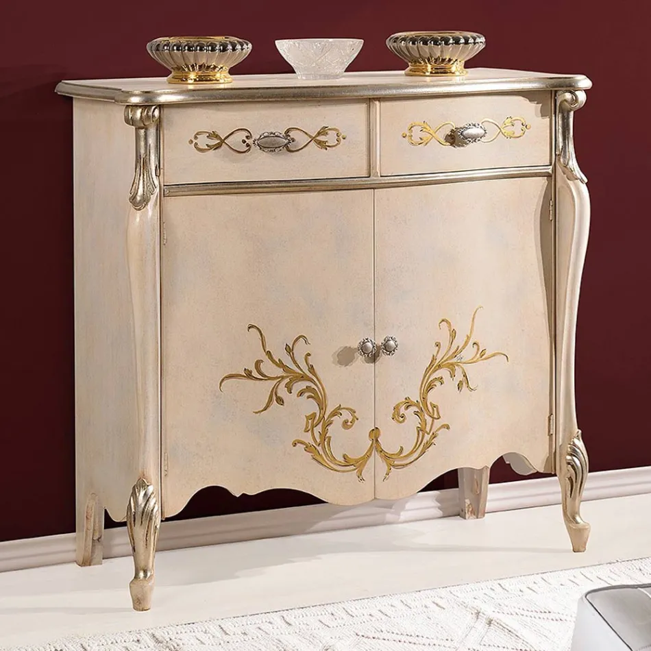 خزانة جانبية خشبية كلاسيكية لغرفة المعيشة مع تطعيمات مصنوعة في إيطاليا - أوتافيانو Viadurini