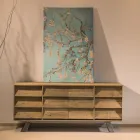 خزانة جانبية لغرفة المعيشة مع بابين مركزيين و6 أدراج جانبية - منزلق Viadurini