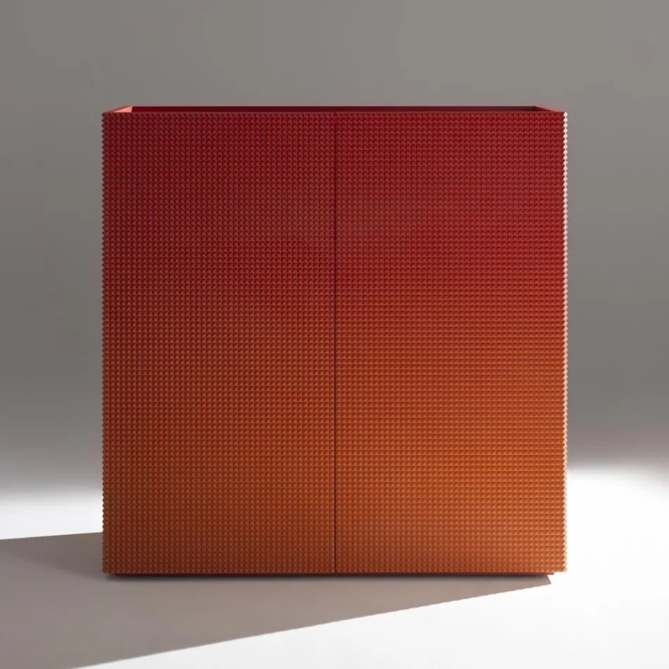 خزانة جانبية لغرفة المعيشة ببابين بتشطيب ماسي، صنع في إيطاليا - ساجيتاريو Viadurini