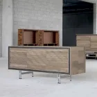 Modern design sideboard in solid wood, W192 x D 50 cm, Teresa Viadurini
