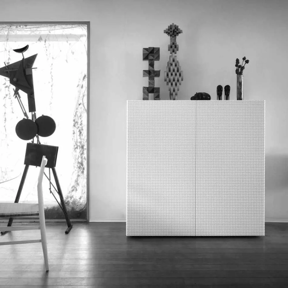 خزانة جانبية بتصميم مكون من نموذجين من الأزهار باللون الأبيض أو الأسود أو الذهبي Viadurini