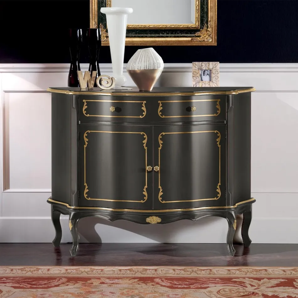 خزانة جانبية فاخرة ببابين ودرج خشبي واحد، صنع في إيطاليا - ليونور Viadurini