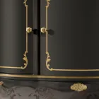 خزانة جانبية فاخرة بثلاثة أبواب وثلاثة أدراج خشبية، صنع في إيطاليا - ليونور Viadurini