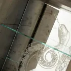 خزانة جانبية حديثة ذات بابين مصنوعة من الخشب الصلب وجلد جوي أنيلين Viadurini