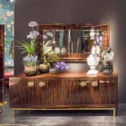 خزانة جانبية حديثة بأربعة أبواب من خشب الأبنوس اللامع Ada 2 Viadurini