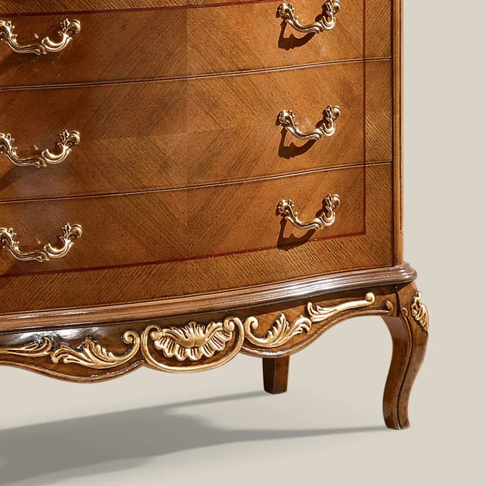 خزانة جانبية كلاسيكية لغرفة المعيشة مصنوعة من الخشب الأبيض أو الجوز في إيطاليا - شانتيلي Viadurini