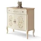 خزانة جانبية لغرفة المعيشة مصنوعة من خشب الجوز أو الأبيض مع تطعيمات مصنوعة في إيطاليا - كاترين Viadurini