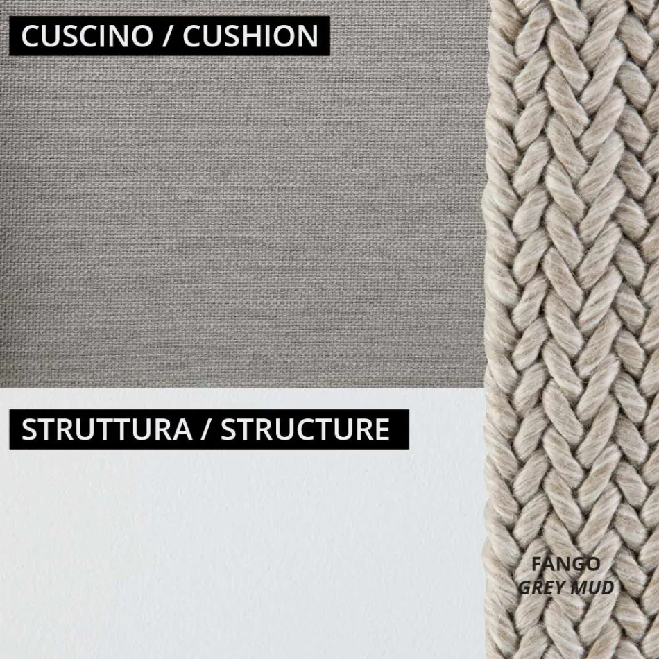 أريكة بمقعدين للحديقة مع وسادة متضمنة، صنع في إيطاليا - براتو Viadurini