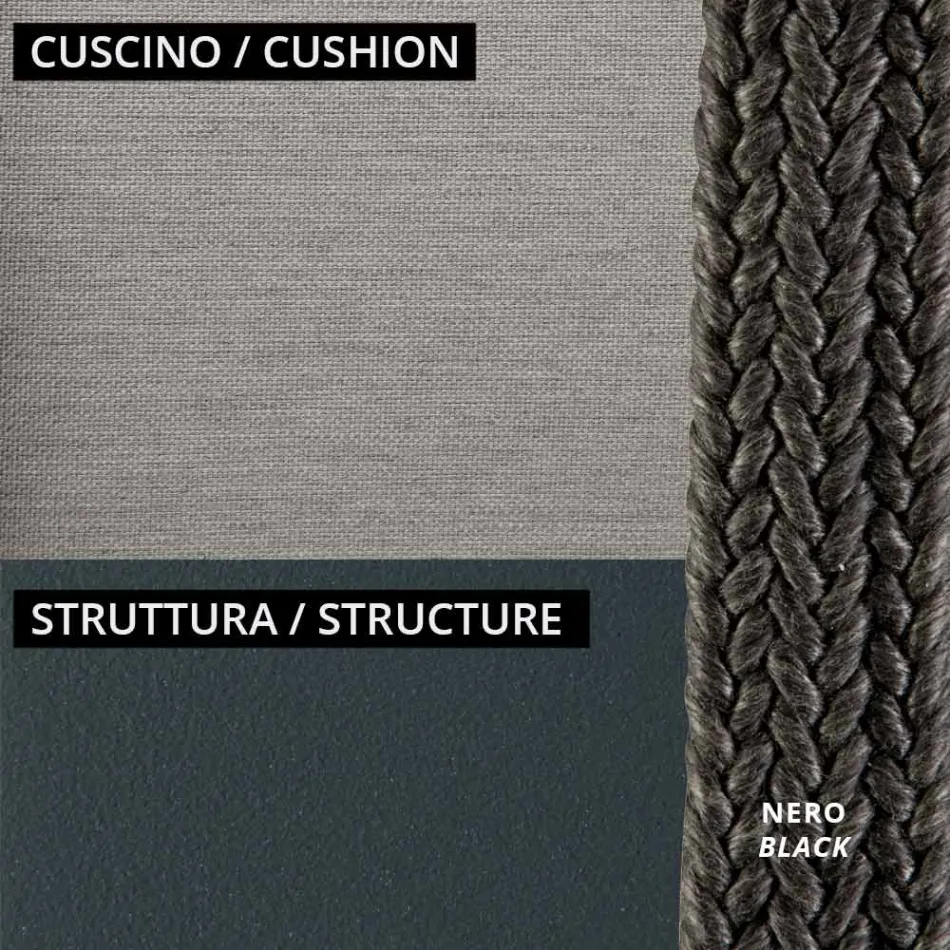 أريكة بمقعدين للحديقة مع وسادة متضمنة، صنع في إيطاليا - براتو Viadurini