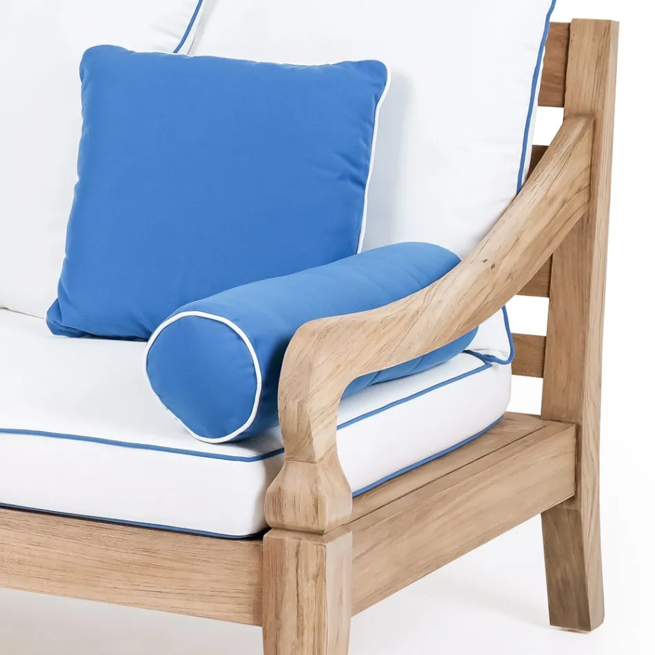 أريكة حديقة بثلاثة مقاعد من خشب الساج الطبيعي المصقول - أرتيس Viadurini