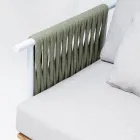 أريكة بأربعة مقاعد من خشب الساج، منسوجة بحبل، ومزينة بوسائد - بيلاتريكس Viadurini