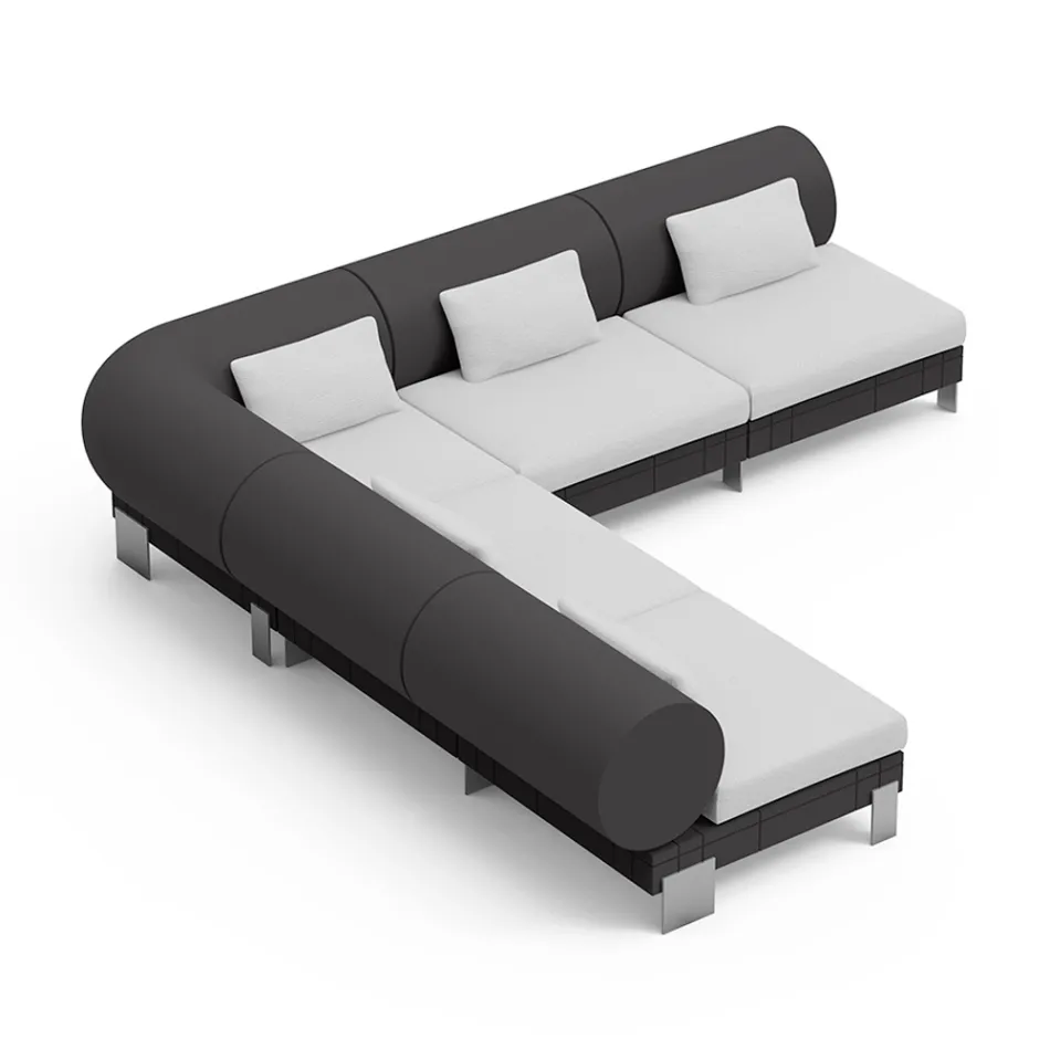 أريكة زاوية لغرفة المعيشة مصنوعة من البولي إيثيلين بألوان مختلفة - أوربيس Viadurini